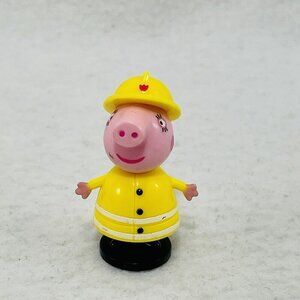 Abd Toy Peppa Pig Figure Fireman Uniform Man Red Heart Hard Hat Cake Topper Mini